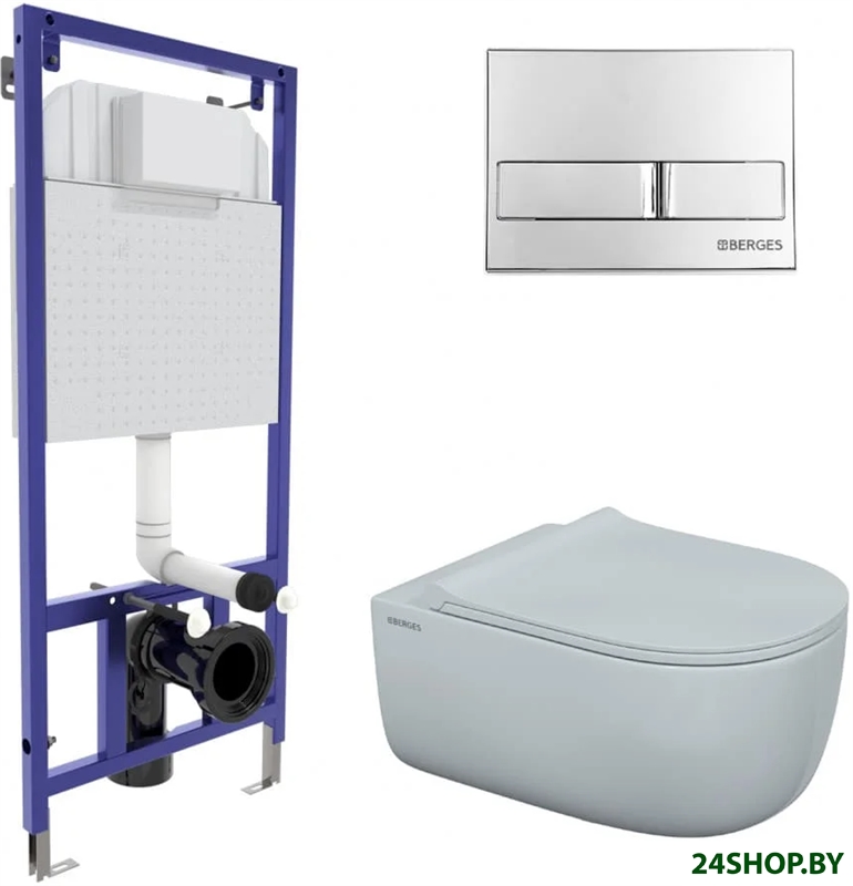 Унитаз Berges Wasserhaus Ego XL Rimless + Toma Slim SO + Novum525 + L3 043203 Унитаз Berges Wasserhaus Ego XL Rimless + Toma Slim SO + Novum525 + L3 043203
