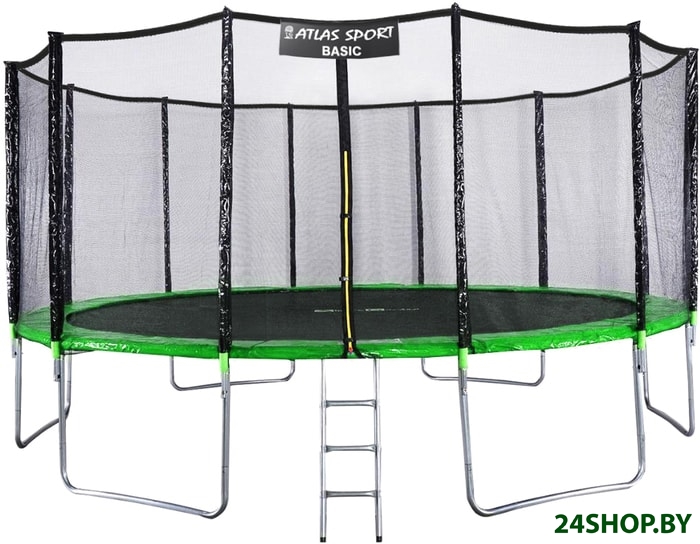 Батут ATLAS SPORT 490 см - 16ft Basic (с лестницей, зеленый) Батут ATLAS SPORT 490 см - 16ft Basic (с лестницей, зеленый)