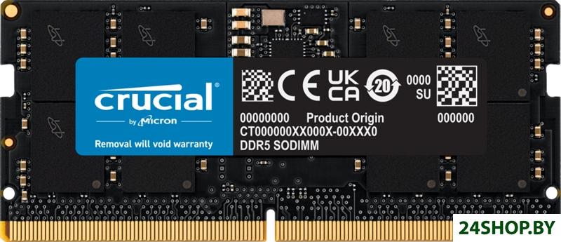 Оперативная память Crucial 32ГБ DDR5 SODIMM 4800 МГц CT32G48C40S5 Оперативная память Crucial 32ГБ DDR5 SODIMM 4800 МГц CT32G48C40S5