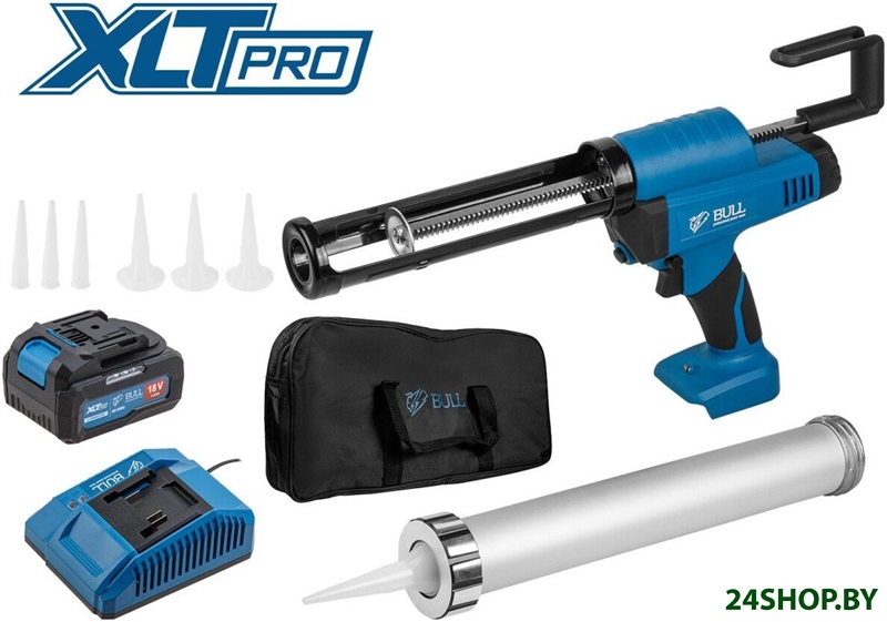 Пистолет для герметика Bull CG 1860 Set 1304625 (с 1-им АКБ, сумка) Пистолет для герметика Bull CG 1860 Set 1304625 (с 1-им АКБ, сумка)