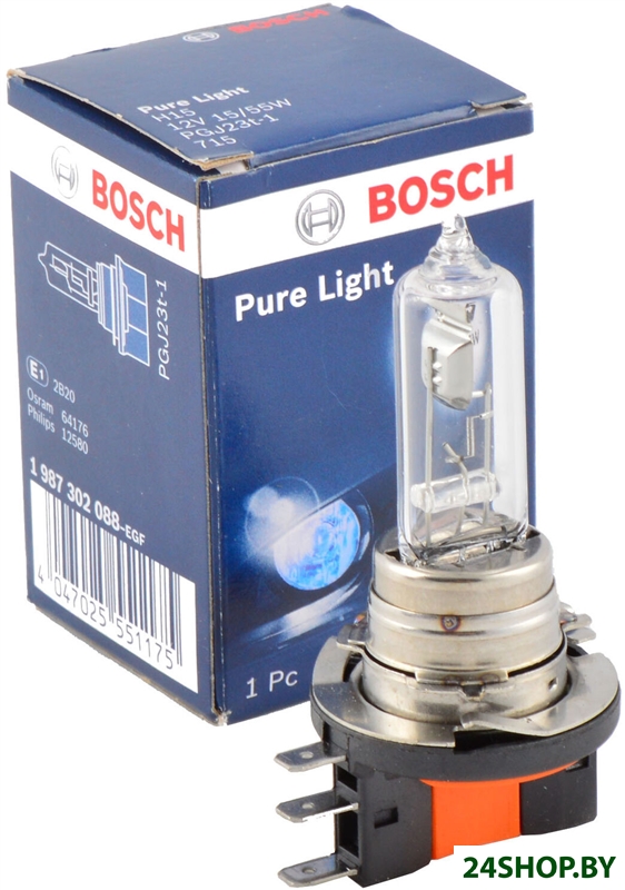 Лампа накаливания Bosch H15 Pure Light 1шт 1987302088 Лампа накаливания Bosch H15 Pure Light 1шт 1987302088