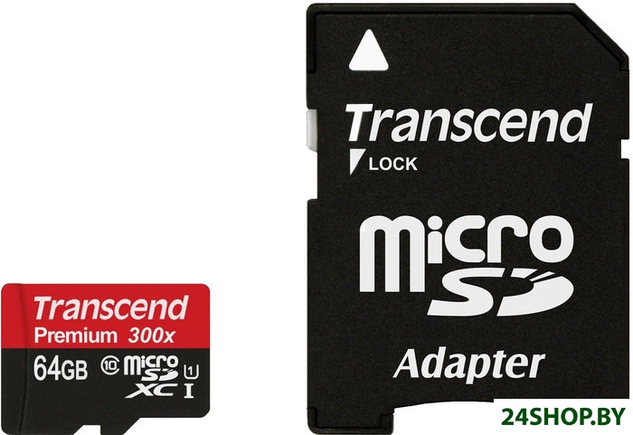 Карта памяти Transcend microSDXC UHS-I 300x Premium (Class 10) 64GB (TS64GUSDU1) Карта памяти Transcend microSDXC UHS-I 300x Premium (Class 10) 64GB (TS64GUSDU1)