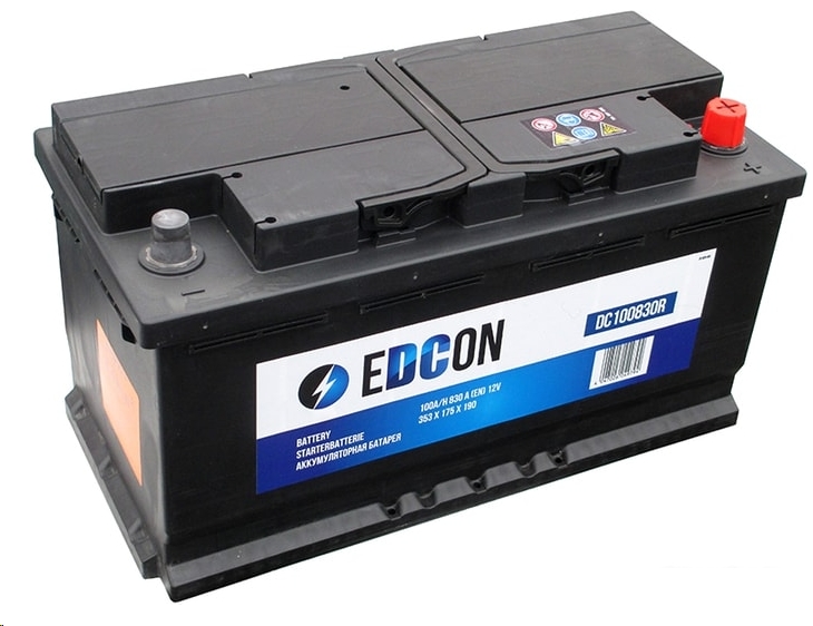 Автомобильный аккумулятор EDCON DC100830R (100 А·ч) Автомобильный аккумулятор EDCON DC100830R (100 А·ч)