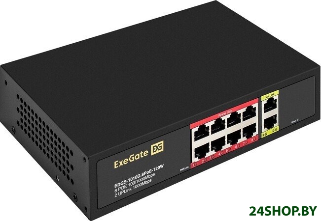 Неуправляемый коммутатор ExeGate EDGS-1010D.8PoE-120W Неуправляемый коммутатор ExeGate EDGS-1010D.8PoE-120W
