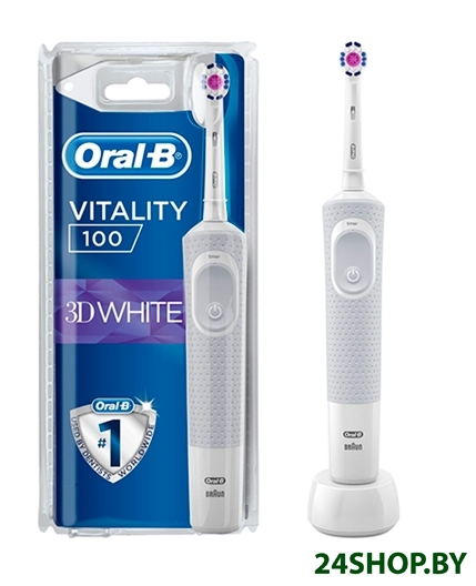 Электрическая зубная щетка Oral-B Vitality 100 3D White D100.413.1 (белый) Электрическая зубная щетка Oral-B Vitality 100 3D White D100.413.1 (белый)