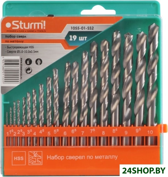 Набор сверл Sturm 1055-01-SS2 (19 предметов) Набор сверл Sturm 1055-01-SS2 (19 предметов)