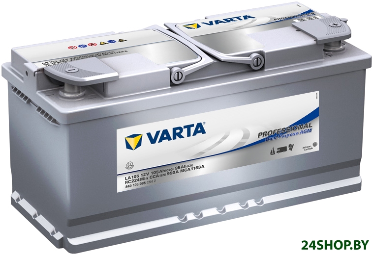 Автомобильный аккумулятор Varta Professional Dual Purpose AGM 840 105 095 (105 А·ч) Автомобильный аккумулятор Varta Professional Dual Purpose AGM 840 105 095 (105 А·ч)