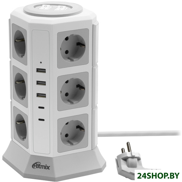 Сетевой фильтр Ritmix RM-2123C (белый) Сетевой фильтр Ritmix RM-2123C (белый)