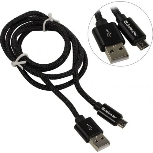 Кабель Defender USB08-03T Pro (черный) (87802) Кабель Defender USB08-03T Pro (черный) (87802)