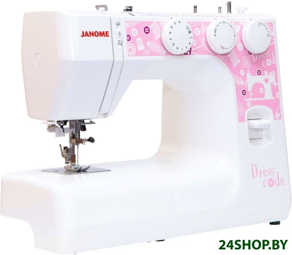 Швейная машина Janome Dresscode (белый/розовый) Швейная машина Janome Dresscode (белый/розовый)
