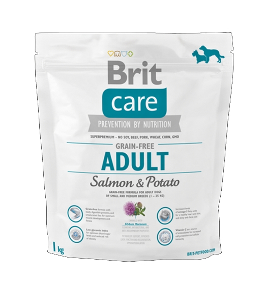 Сухой корм для собак Brit Care Grain-free Adult Salmon and Potato 1 кг Сухой корм для собак Brit Care Grain-free Adult Salmon and Potato 1 кг