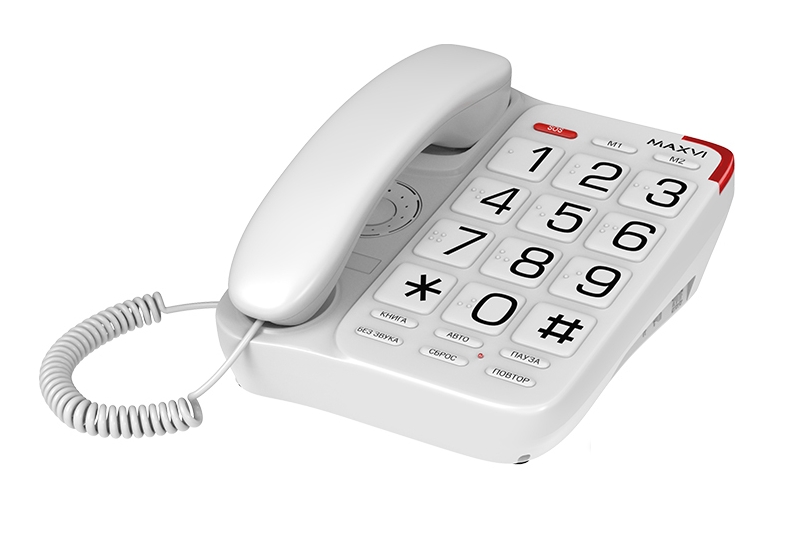 Проводной телефон Maxvi CB-01 (белый) Проводной телефон Maxvi CB-01 (белый)
