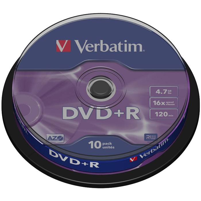 Диски DVD+R Verbatim 4.7 Gb 16x Matt Silver (10шт) (43498) Диски DVD+R Verbatim 4.7 Gb 16x Matt Silver (10шт) (43498)