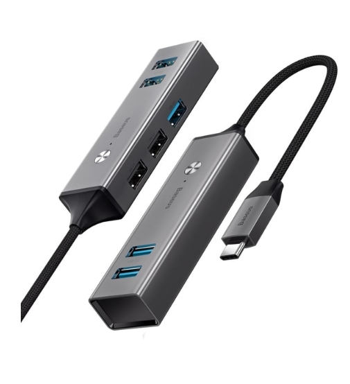 USB-хаб Baseus CAHUB-D0G (темно-серый) USB-хаб Baseus CAHUB-D0G (темно-серый)