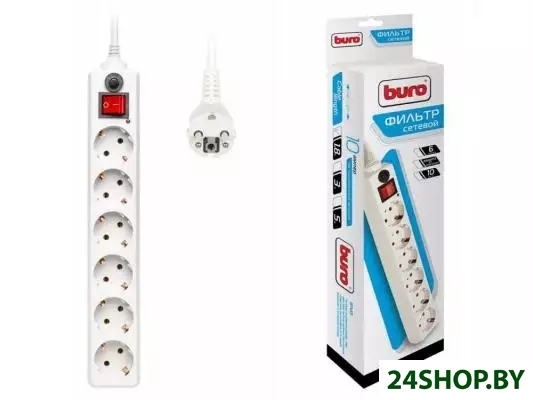 Сетевой фильтр Buro 600SH-1.8-W (белый) Сетевой фильтр Buro 600SH-1.8-W (белый)