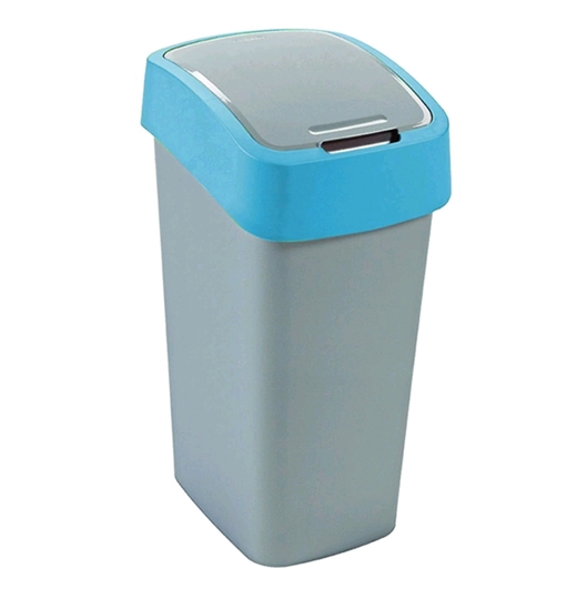 Мусорное ведро Curver Flip Bin 10 л (серебристый/синий) (02170-734-00/217816) Мусорное ведро Curver Flip Bin 10 л (серебристый/синий) (02170-734-00/217816)