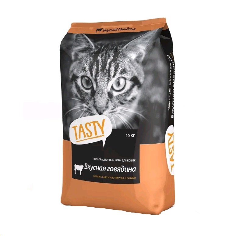 Сухой корм для кошек Tasty Для взрослых кошек с говядиной (10 кг) Сухой корм для кошек Tasty Для взрослых кошек с говядиной (10 кг)