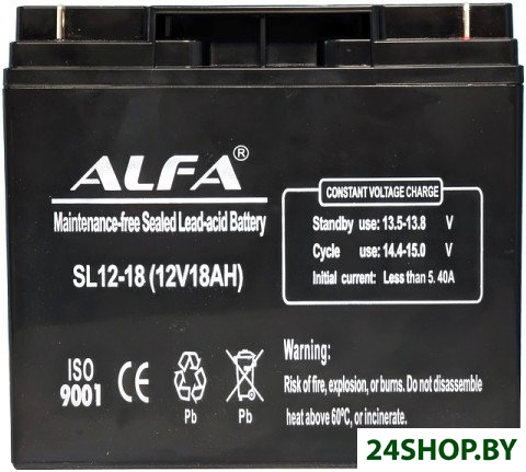 Аккумулятор для ИБП ALFA SL12-18 (12V-18Ah) Аккумулятор для ИБП ALFA SL12-18 (12V-18Ah)