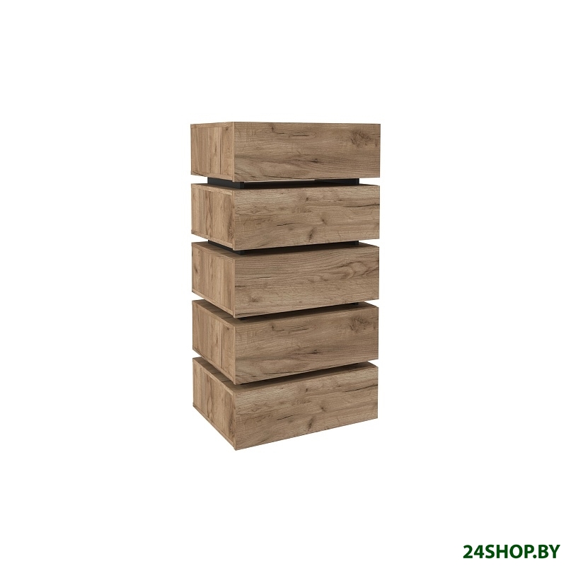 Комод Глазов Nature 6 (дуб табачный Craft/черный) Комод Глазов Nature 6 (дуб табачный Craft/черный)