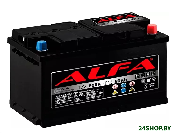Автомобильный аккумулятор ALFA Hybrid 90 R (90 А·ч) Автомобильный аккумулятор ALFA Hybrid 90 R (90 А·ч)