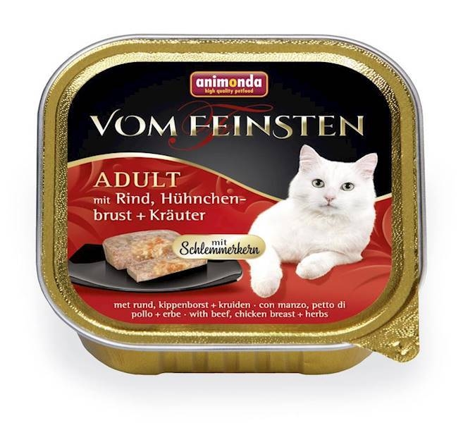Консервированный корм для кошек Animonda Vom Feinsten Adult с говядиной, курицей и травами 0.1 кг Консервированный корм для кошек Animonda Vom Feinsten Adult с говядиной, курицей и травами 0.1 кг