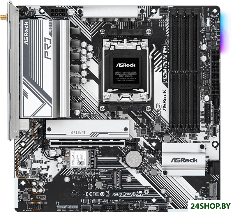 Материнская плата ASRock A620M Pro RS WiFi Материнская плата ASRock A620M Pro RS WiFi