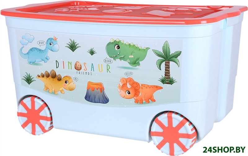 Ящик для хранения Эльфпласт KidsBox 449 (светло-бирюзовый/коралловый) Ящик для хранения Эльфпласт KidsBox 449 (светло-бирюзовый/коралловый)