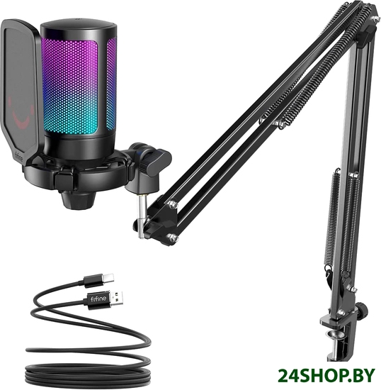 Микрофон FIFINE A6T Black (с стойкой-держатель) Микрофон FIFINE A6T Black (с стойкой-держатель)