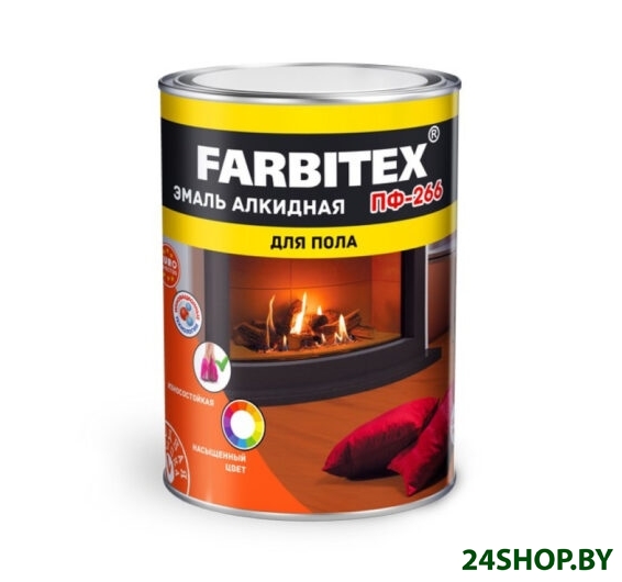 Эмаль Farbitex ПФ-266 0.8 кг (желто-коричневый) Эмаль Farbitex ПФ-266 0.8 кг (желто-коричневый)