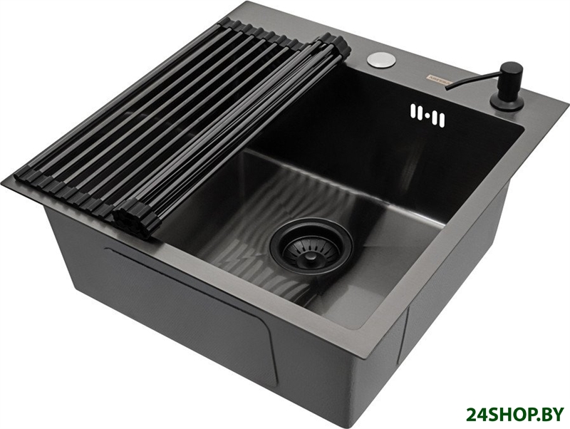 Кухонная мойка ARFEKA ECO AR мойка 500*500, роллер-мат, дозатор Black Кухонная мойка ARFEKA ECO AR мойка 500*500, роллер-мат, дозатор Black