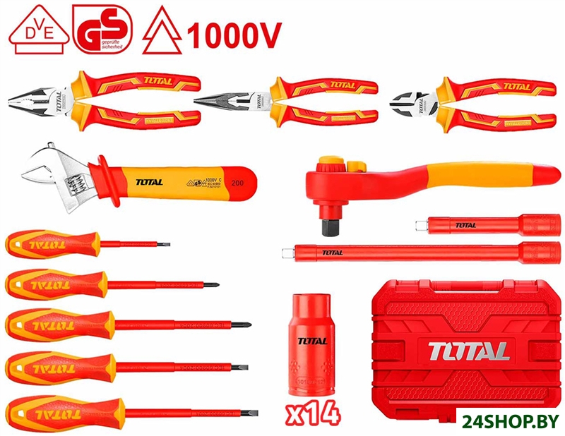 Электромонтажный набор Total THKITH2601 (26 предметов) Электромонтажный набор Total THKITH2601 (26 предметов)