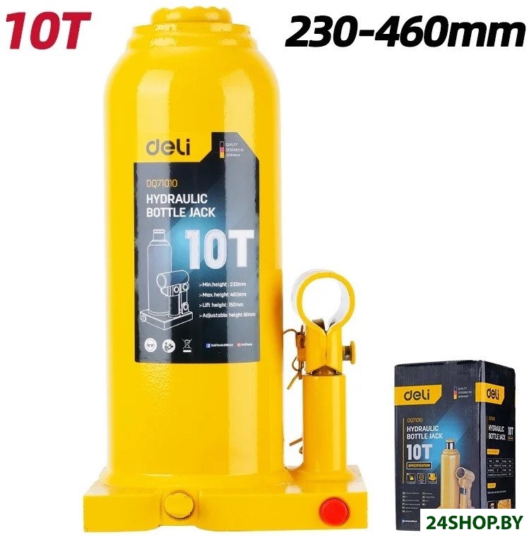 Бутылочный домкрат Deli DQ71010 10т Бутылочный домкрат Deli DQ71010 10т