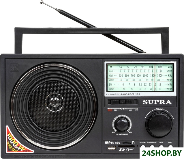 Радиоприемник портативный SUPRA ST-25U (черный) Радиоприемник портативный SUPRA ST-25U (черный)