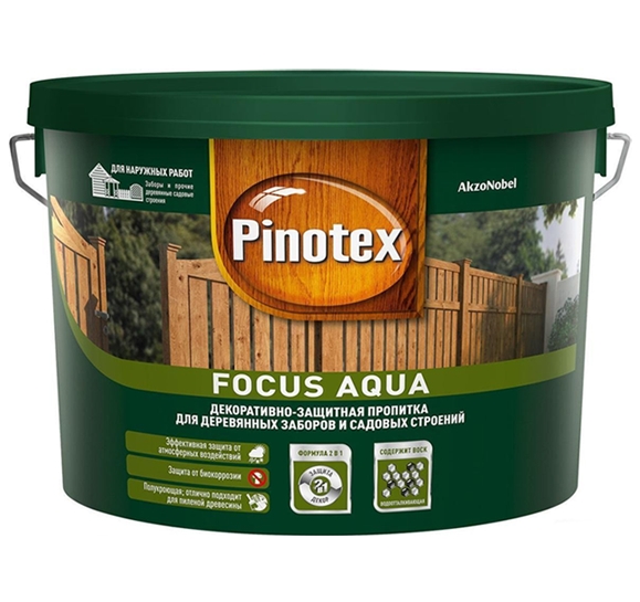 Пропитка Pinotex Focus Aqua 9 л (рябина) Пропитка Pinotex Focus Aqua 9 л (рябина)