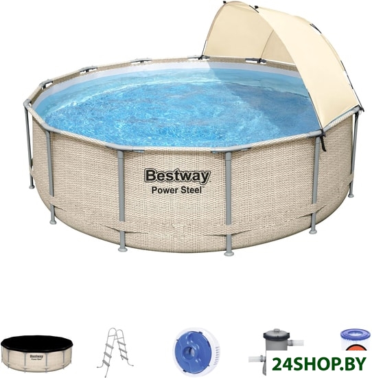 Каркасный бассейн Bestway Steel Pro Max 5614V (396x107, с фильтр-насосом, лестницей и навесом) Каркасный бассейн Bestway Steel Pro Max 5614V (396x107, с фильтр-насосом, лестницей и навесом)