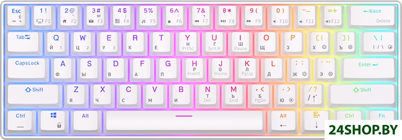 Клавиатура Royal Kludge RK61 RGB (белый, RK Red) Клавиатура Royal Kludge RK61 RGB (белый, RK Red)