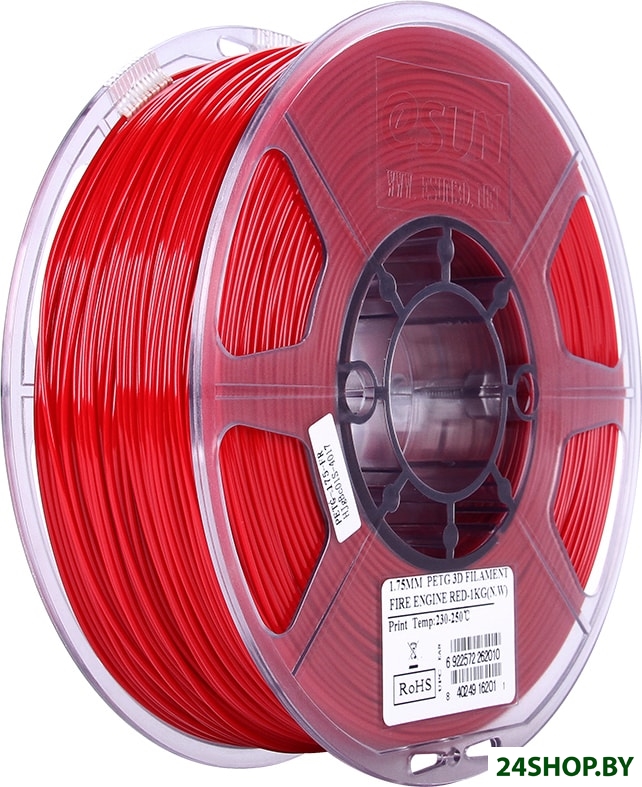 Пластик eSUN PET-G 1.75 мм 1000 г (сигнальный красный) Пластик eSUN PET-G 1.75 мм 1000 г (сигнальный красный)