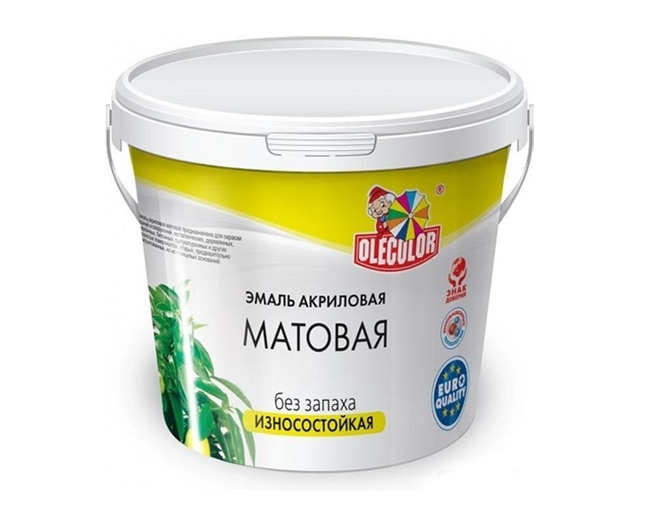Эмаль Olecolor Матовая 3 кг (белый) Эмаль Olecolor Матовая 3 кг (белый)