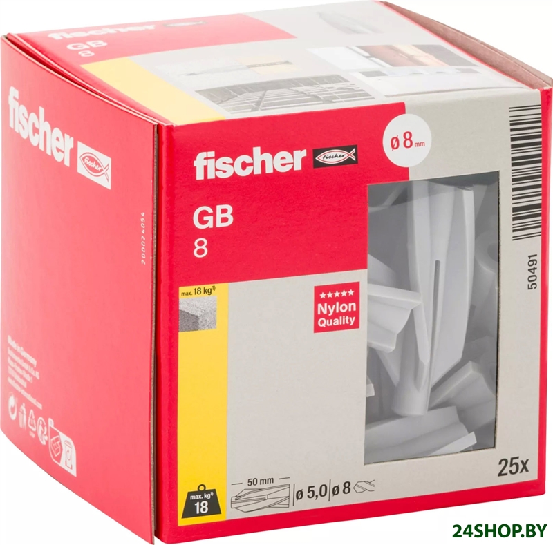 Дюбель для газо- и пенобетона Fischer GB 8 50491 (25 шт) Дюбель для газо- и пенобетона Fischer GB 8 50491 (25 шт)