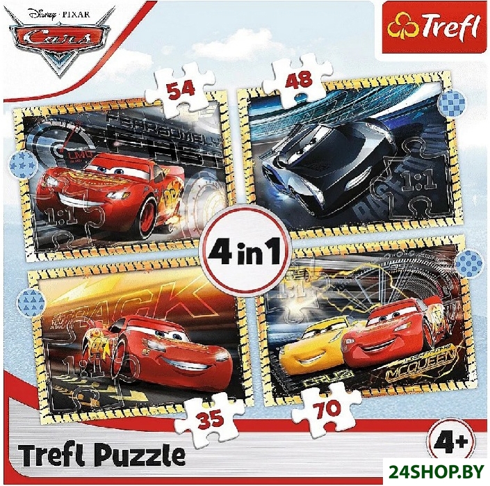 Набор пазлов Trefl Дисней. Тачки 3 34608 (4 в 1) Набор пазлов Trefl Дисней. Тачки 3 34608 (4 в 1)
