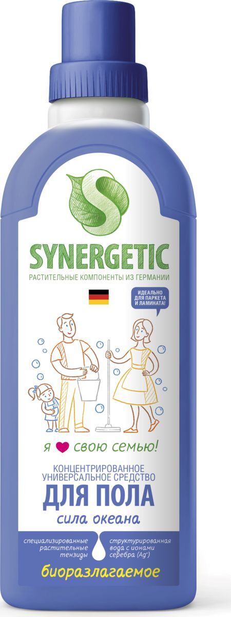 SYNERGETIC Биоразлагаемое средство для мытья поверхностей Сила океана, 750мл SYNERGETIC Биоразлагаемое средство для мытья поверхностей Сила океана, 750мл