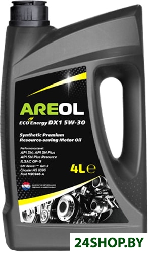 Моторное масло Areol Eco Energy DX1 5W-30 4л Моторное масло Areol Eco Energy DX1 5W-30 4л