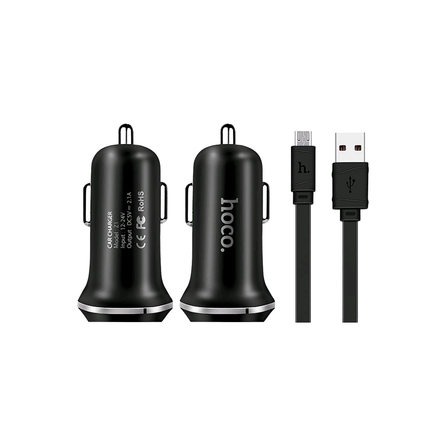 Автомобильное зарядное Hoco Z1 microUSB (черный) Автомобильное зарядное Hoco Z1 microUSB (черный)