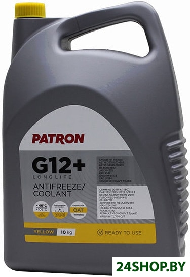 Антифриз Patron G12+ LongLife Yellow 10кг Антифриз Patron G12+ LongLife Yellow 10кг