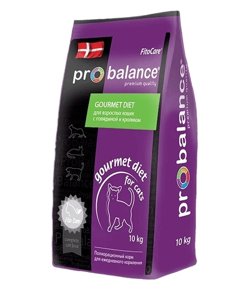 Сухой корм для кошек Probalance Gourmet Diet Beef and Rabbit (10 кг) Сухой корм для кошек Probalance Gourmet Diet Beef and Rabbit (10 кг)
