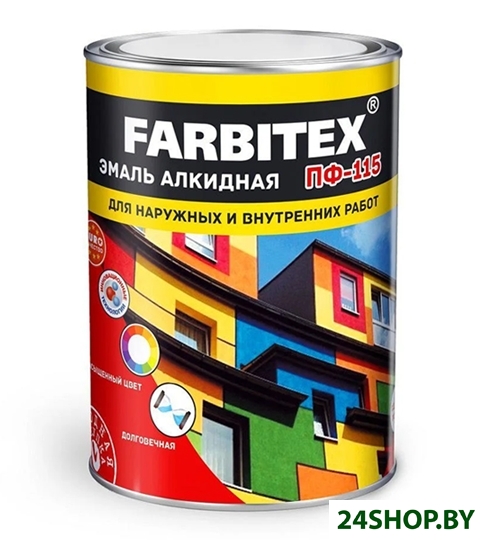 Эмаль Farbitex ПФ-115 5 кг (изумрудный) Эмаль Farbitex ПФ-115 5 кг (изумрудный)