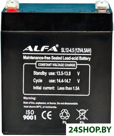 Аккумулятор для ИБП ALFA SL12-4.5 (12V-4.5Ah) Аккумулятор для ИБП ALFA SL12-4.5 (12V-4.5Ah)