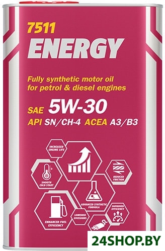 Моторное масло Mannol Energy 5W-30 API SN/CH-4 1л (металл) Моторное масло Mannol Energy 5W-30 API SN/CH-4 1л (металл)