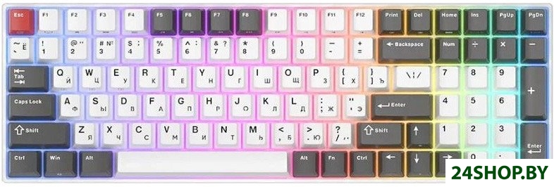 Клавиатура Royal Kludge RK100 RGB (белый/серый, RK Brown) Клавиатура Royal Kludge RK100 RGB (белый/серый, RK Brown)