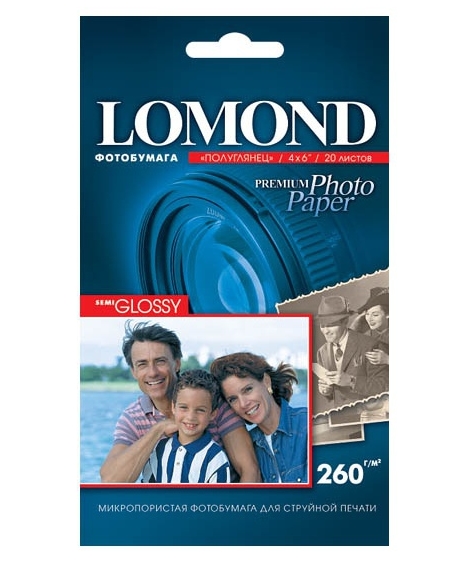 Фотобумага Lomond Полуглянцевая 10x15 260 г/кв.м. 20 листов (1103302) Фотобумага Lomond Полуглянцевая 10x15 260 г/кв.м. 20 листов (1103302)
